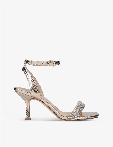 snake embossed leather sandals.